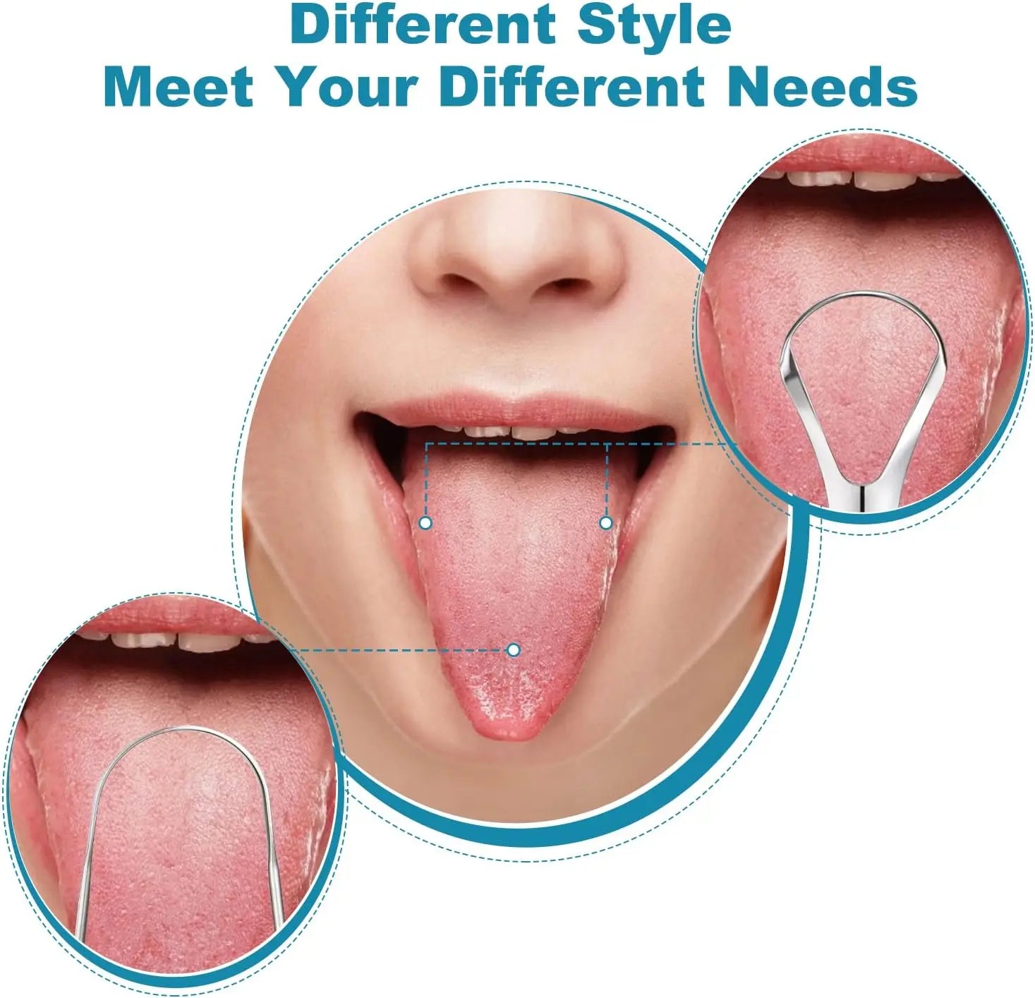 3 PCS Metal Tongue Scraper, Tongue Scrapers for Adults, Stainless Steel Tounge Scrappers, Tounge Scraper, Portable Tongue Scrappers YLYL