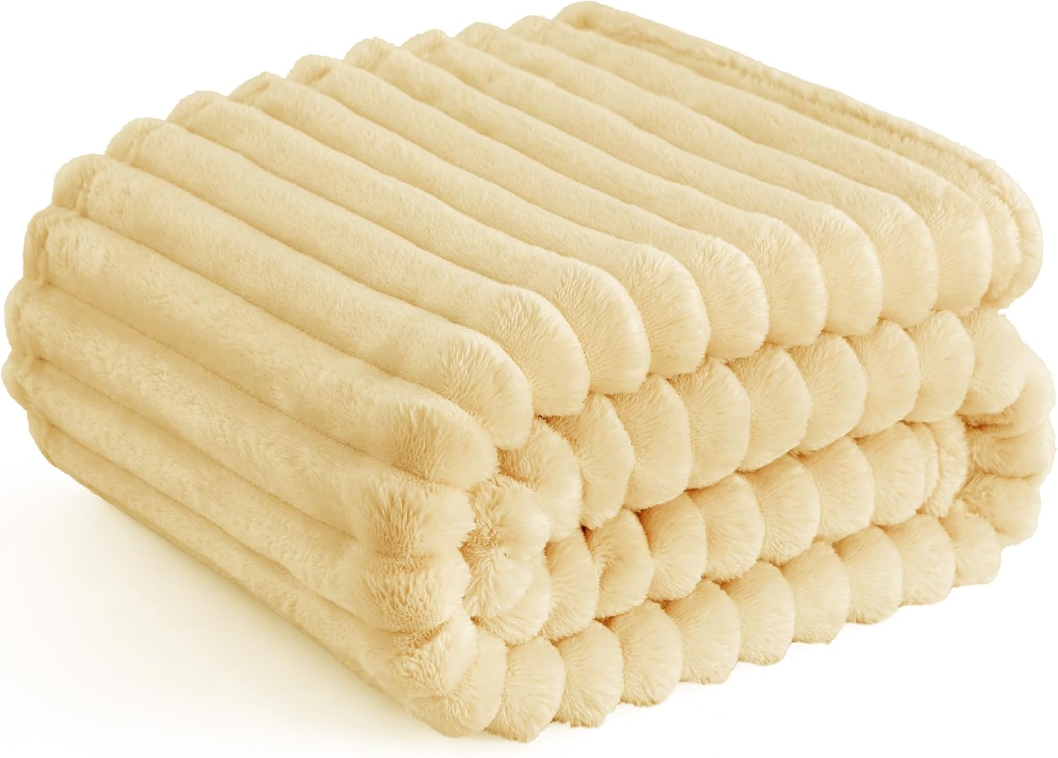 Bedsure GentleSoft White Throw Blanket for Couch - Cozy Fleece Throw Blanket for Women Girls, Valentines Day Gifts for Her Him, Birthday Gifts for Women, Room Home Boho Decor, Off White, 50x60 Inches