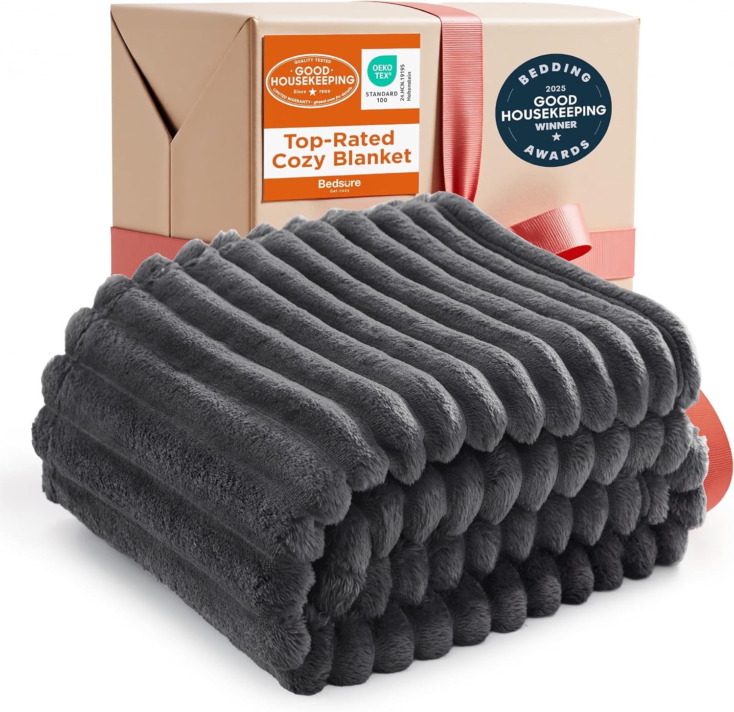 Bedsure GentleSoft White Throw Blanket for Couch - Cozy Fleece Throw Blanket for Women Girls, Valentines Day Gifts for Her Him, Birthday Gifts for Women, Room Home Boho Decor, Off White, 50x60 Inches